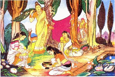 De geboorte van de Bodhisatta.
